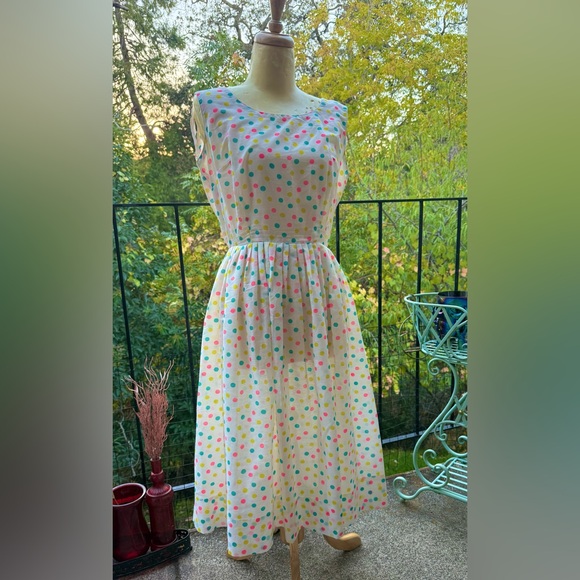 Vintage 1950’s Polka Dot Party Dress - Picture 3 of 8